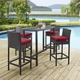 thumbnail image 1 of Modway Convene 5 Piece Outdoor Patio Pub Set in Espresso Red, 1 of 4
