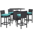 thumbnail image 1 of Modway Convene 5 Piece Outdoor Patio Pub Set in Espresso Turquoise, 1 of 5