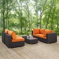thumbnail image 1 of Modway Convene 5 Piece Outdoor Patio Sectional Set in Espresso Orange, 1 of 8