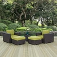 thumbnail image 1 of Modway Convene 5 Piece Outdoor Patio Sectional Set in Espresso Peridot, 1 of 6