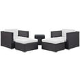 thumbnail image 1 of Modway Convene 5 Piece Outdoor Patio Sectional Set in Espresso White, 1 of 8