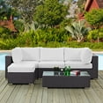 thumbnail image 1 of Modway Convene 5 Piece Outdoor Patio Sectional Set in Espresso White, 1 of 8