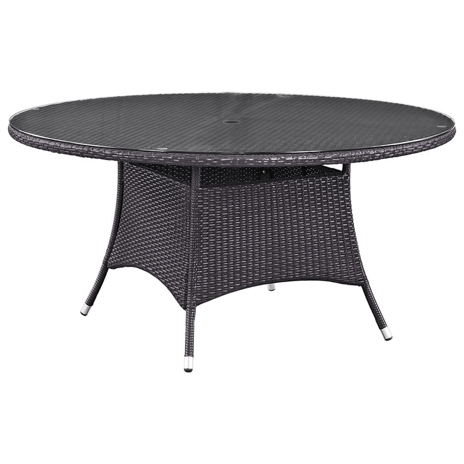 Modway Convene 59" Round Outdoor Patio Dining Table in Espresso