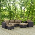 thumbnail image 1 of Modway Convene 6 Piece Outdoor Patio Sectional Set in Espresso Mocha, 1 of 8
