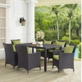 thumbnail image 1 of Modway Convene 7 Piece Outdoor Patio Dining Set in Espresso Peridot, 1 of 7