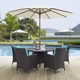 thumbnail image 1 of Modway Convene 7 Piece Outdoor Patio Dining Set in Espresso Turquoise, 1 of 6