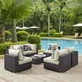 thumbnail image 1 of Modway Convene 7 Piece Outdoor Patio Sectional Set in Espresso Beige, 1 of 5