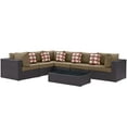 thumbnail image 1 of Modway Convene 7 Piece Outdoor Patio Sectional Set in Espresso Mocha, 1 of 4