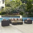thumbnail image 1 of Modway Convene 7-Piece Outdoor Patio Sectional Set in Espresso/Mocha, 1 of 6