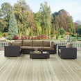 thumbnail image 1 of Modway Convene 7 Piece Outdoor Patio Sectional Set in Espresso Mocha, 1 of 9