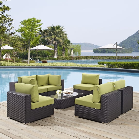 Modway Convene 7 Piece Outdoor Patio Sectional Set