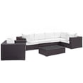 thumbnail image 1 of Modway Convene 7 Piece Outdoor Patio Sectional Set in Espresso White, 1 of 8