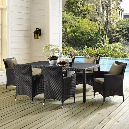 Modway Convene 70" Outdoor Patio Dining Table in Espresso