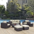 thumbnail image 1 of Modway Convene 8 Piece Outdoor Patio Sectional Set in Espresso Beige, 1 of 11