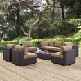thumbnail image 1 of Modway Convene 8 Piece Outdoor Patio Sectional Set in Espresso Mocha, 1 of 8