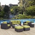 thumbnail image 1 of Modway Convene 8 Piece Outdoor Patio Sectional Set in Espresso Peridot, 1 of 11