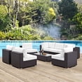 thumbnail image 1 of Modway Convene 8 Piece Outdoor Patio Sectional Set in Espresso White, 1 of 8