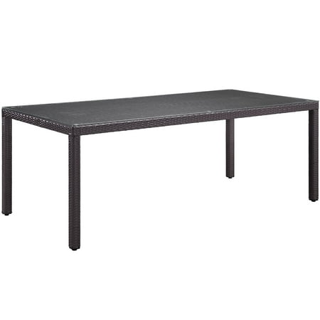 Modway Convene 82" Outdoor Patio Dining Table in Espresso