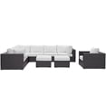 thumbnail image 1 of Modway Convene 9 Piece Outdoor Patio Sectional Set in Espresso White, 1 of 6