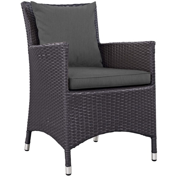 Modway Convene Dining Outdoor Patio Armchair in Espresso Charcoal