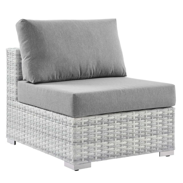 Modway Convene Outdoor Patio Armless Chair in Light Gray Gray