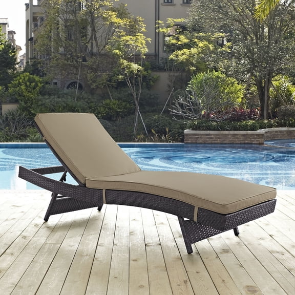 Peer Outdoor Patio Chaise in Espresso Mocha