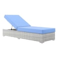 thumbnail image 1 of Modway Convene Rattan Weave Outdoor Patio Chaise in Light Gray/Light Blue, 1 of 8
