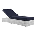 thumbnail image 1 of Modway Convene Rattan Weave Outdoor Patio Chaise in Light Gray/Navy, 1 of 8