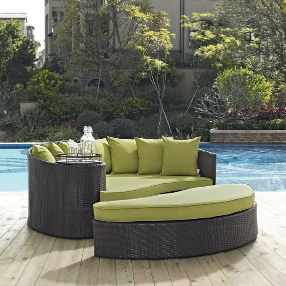 Modway Convene Outdoor Patio Daybed in Espresso Peridot