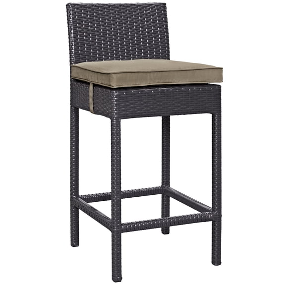 Modway Convene Outdoor Patio Fabric Bar Stool in Espresso Mocha