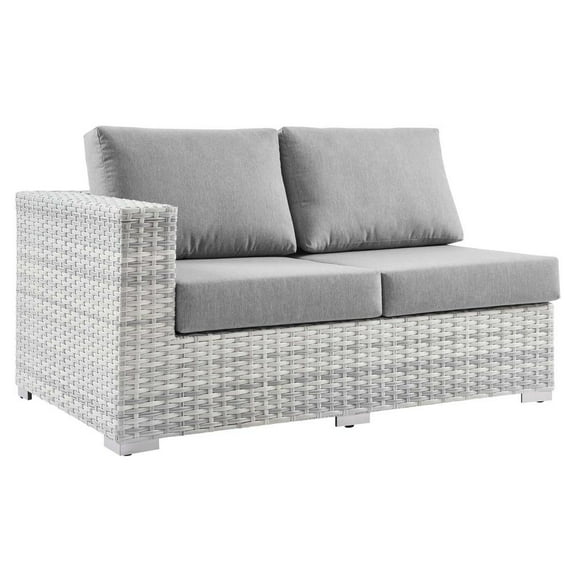 Modway Convene Outdoor Patio Left-Arm Loveseat in Light Gray Gray