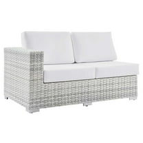 Modway Convene Outdoor Patio Left-Arm Loveseat in Light Gray White
