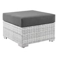 thumbnail image 1 of Modway Convene Rattan and Fabric Patio Ottoman in Light Gray/Charcoal, 1 of 6