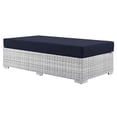 thumbnail image 1 of Modway Convene Rectangular Fabric/Rattan Patio Ottoman in Light Gray/Navy, 1 of 6