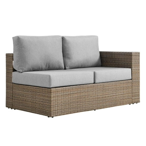 Modway Convene Outdoor Patio Right-Arm Loveseat in Cappuccino Gray