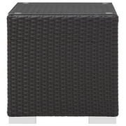 Modway Convene Aluminum and Rattan Patio Side Table in Espresso