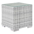 thumbnail image 1 of Modway Convene Square Rattan Outdoor Patio Side Table in Light Gray, 1 of 6