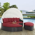 thumbnail image 1 of Modway Convene Outdoor Patio Wicker Rattan Canopy Sectional Daybed in Espresso Red, 1 of 6