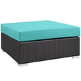 thumbnail image 1 of Modway Convene Patio Square Ottoman in Espresso and Turquoise, 1 of 7