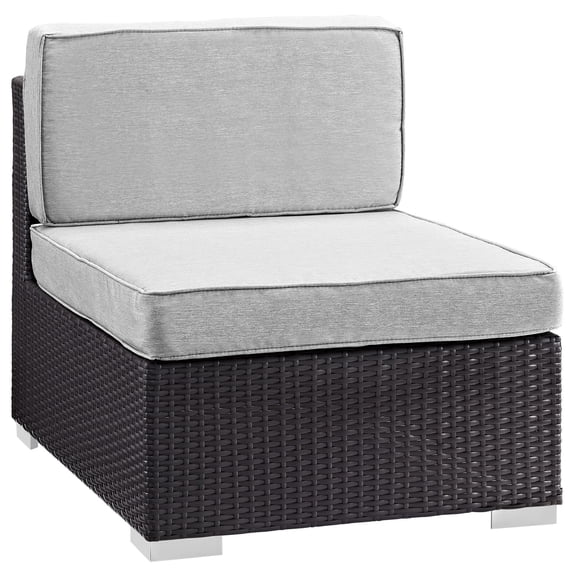 Modway Gather Armless Outdoor Patio Sectional in Espresso Gray by Modway