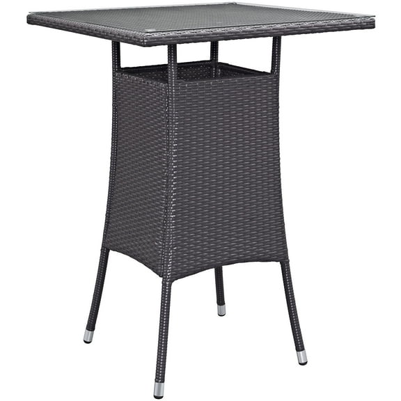 Modway Convene Small Outdoor Patio Bar Table in Espresso