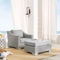thumbnail image 1 of Modway Conway Sunbrella? Outdoor Patio Wicker Rattan 2-Piece Armchair and Ottoman Set in Light Gray Gray, 1 of 11