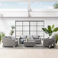thumbnail image 1 of Modway Conway 4-Piece Fabric & Rattan Patio Furniture Set in Light Gray, 1 of 10