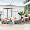 thumbnail image 1 of Modway Conway 4-Piece Outdoor Patio Wicker Rattan Furniture Set in Light Gray White, 1 of 10