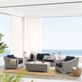 thumbnail image 1 of Modway Conway Sunbrella® Outdoor Patio Wicker Rattan 4-Piece Furniture Set in Light Gray Navy, 1 of 11
