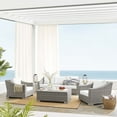 thumbnail image 1 of Modway Conway Sunbrella® Outdoor Patio Wicker Rattan 4-Piece Furniture Set in Light Gray White, 1 of 11