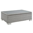 thumbnail image 1 of Modway Conway 45" Modern Rattan Outdoor Coffee Table in Light Gray, 1 of 7