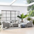 thumbnail image 1 of Modway Conway 5-Piece Outdoor Patio Wicker Rattan Furniture Set in Light Gray Gray, 1 of 10