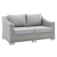 thumbnail image 1 of Modway Conway Sunbrella® Outdoor Patio Wicker Rattan Loveseat in Light Gray Gray, 1 of 10