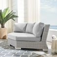 thumbnail image 1 of Modway Conway Sunbrella® Outdoor Patio Wicker Rattan Round Corner Chair in Light Gray Gray, 1 of 9